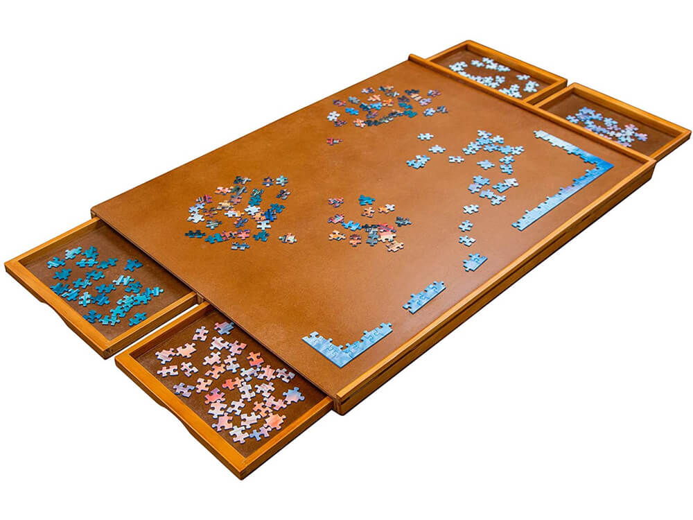 A wooden Jigsaw Puzzle Board